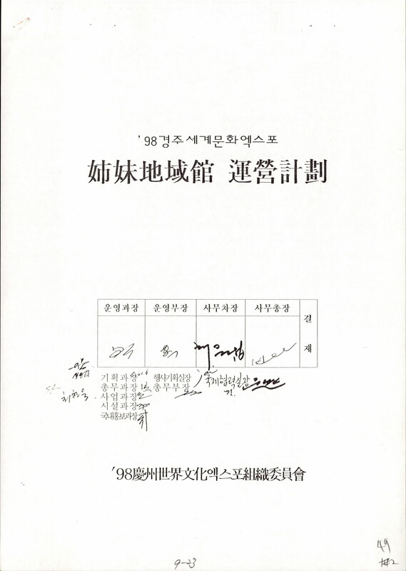 1998년 경주문화엑스포 자매지역관 운영계획