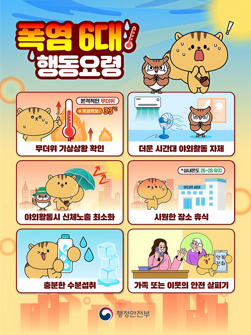 폭염을 피하는 6대 행동요령폭염을 피하는 6대 행동요령